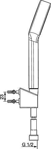 HA Wannenset Hansabasicjet 4468 Handbrause 1, mit Brauseschlauch, verchr