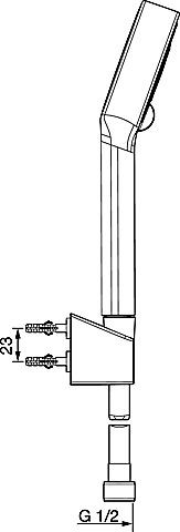 HA Wannenset HANSABASICJET 4468 Handbrause 3, mit Brauseschlauch, verchr