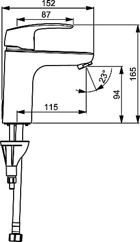 HA Einhand Einlochbatterie für Hansapinto XL 4502 verchromt