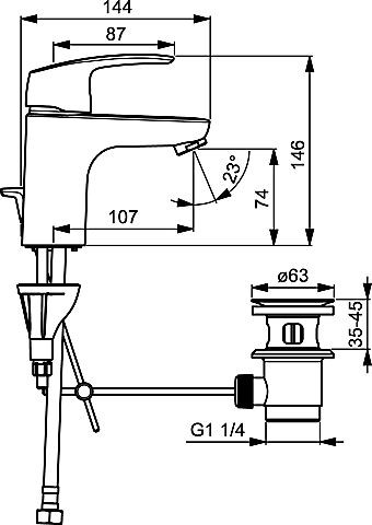 HA Waschtisch-Einhandmischer Hansapinto 4504 verchromt