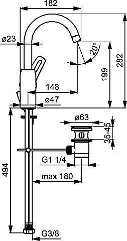 HA Waschtisch-Einhandmischer Hansapinto 4510, verchromt
