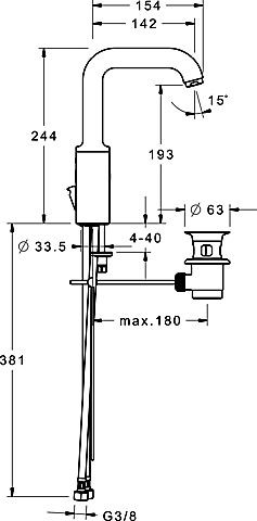 HA Waschtisch-Einhandmischer Hansaprimo 4940 seitlich bedient, verchromt