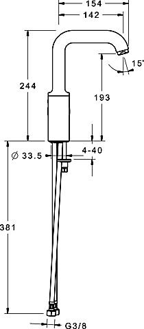 HA Waschtisch-Einhandmischer Hansaprimo 4955 seitlich bedient, verchromt