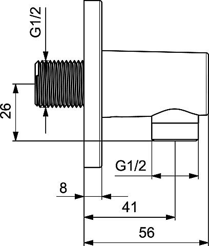 HA Wandanschlussbogen Hansaliving 5118 0163 verchromt