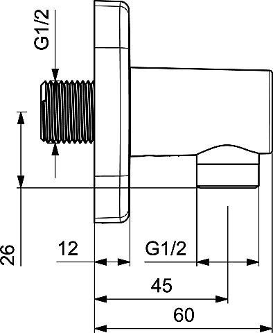 HA Wandanschlussbogen Hansaliving 5118 0183 verchromt