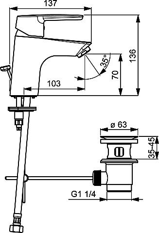 HA Waschtisch-Einhandmischer Hansapolo 5140 verchromt