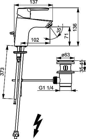 HA Waschtisch-Einhand-Einlochbatterie Hansapolo Niederdruck 5153 chrom