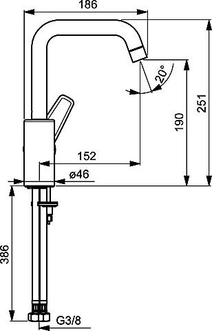 HA Waschtisch-Einhandmischer Hansapolo 5154 seitlich bedient, verchromt