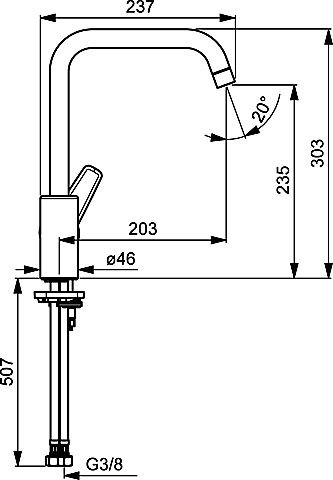 HA Spültisch-Einhand-Einlochbatterie Hansapolo 5156, chrom
