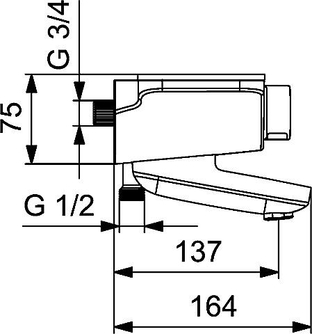 HA Wannen-Thermostat-Batterie Hansaemotion 5864 2171 82, weiß/chrom