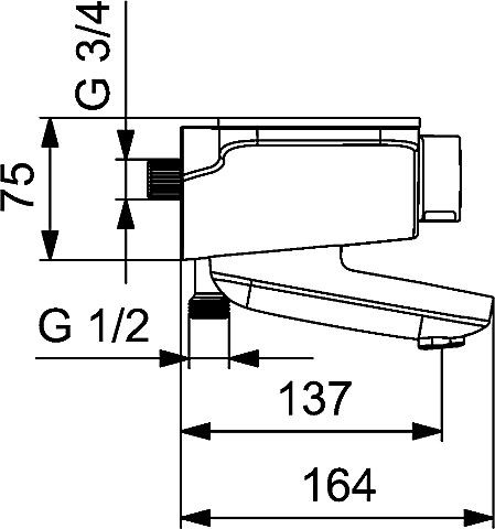 HA Wannen-Thermostat-Batterie Hansaemotion 5864 2171 84, grau/chrom