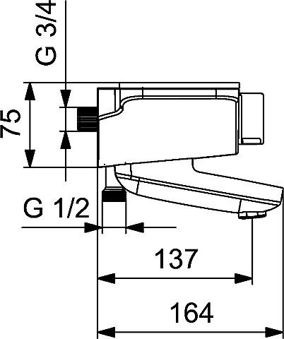 HA Wannen-Thermostat-Batterie Hansaemotion 5864 2172 82, weiß/chrom