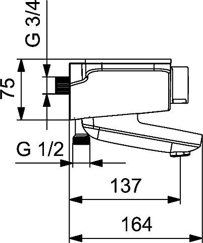 HA Wannen-Thermostat-Batterie Hansaemotion 5864 2172 84, grau/chrom