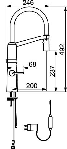 HA Spültisch-Elektronik-Einlochbatterie Hansafit 6525 2213 verchromt