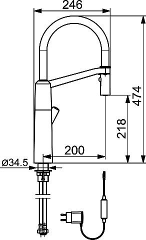 HA Spültisch-Einlochbatterie HANSAFIT 6529, verchromt