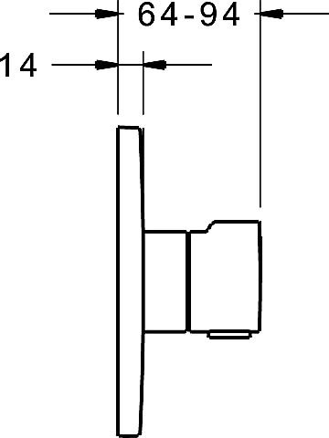 HA Funktionseinheit m. Dekorset Therm.- Batterie Hansahome 8860 verchromt