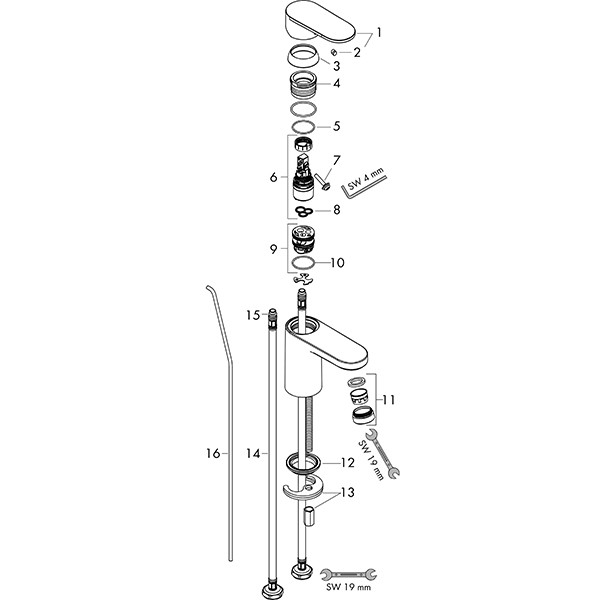 HG Waschtischmischer 100 Vernis Blend mattschwarz