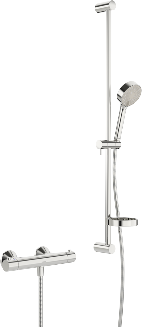 Hansa Brause-Thermostat-Batterie mit Wandstangenset,Hansaunita 4813 verchromt