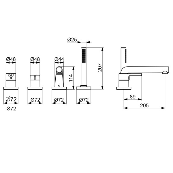 Hansa Einhebelmischer FM-Set f. Wafü/Br. HANSAVANTIS Style 5471 Ros. rund 1-strahlig Ausld.