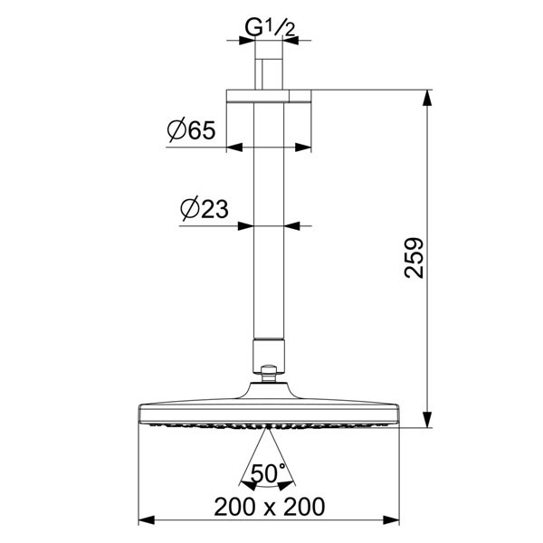 HA Kopfbrause HANSABASICJET Style 4437 1-strahlig 200x200 mm chr