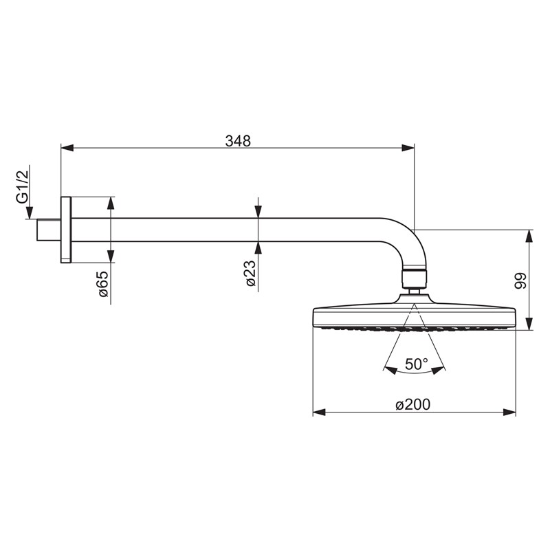 HA Kopfbrause HANSABASICJET 4436 Chrom DN 15