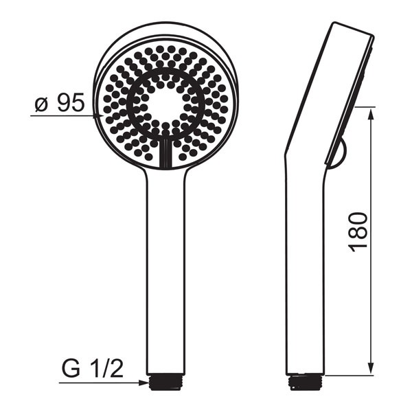HA Handbrause HANSABASICJET 4463 3-strahlig Matt-Schwarz
