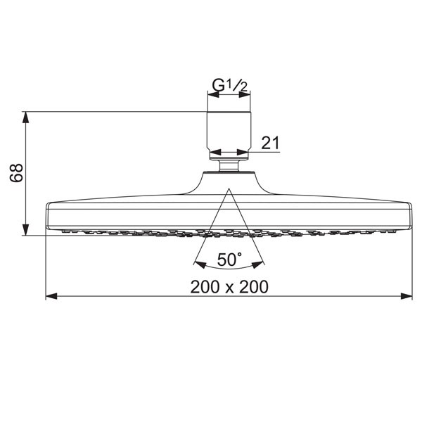 HA Kopfbrause HANSABASICJET Style 4474 1-strahlig 200x200 mm chr