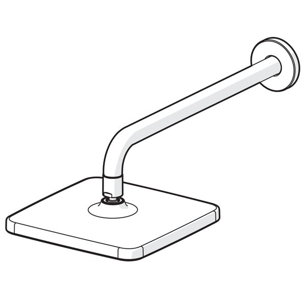 HA Kopfbrause HANSABASICJET Style 4436 1-strahlig 200x200 mm Ausld. 348 mm chr
