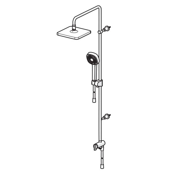 HA Kopfbrause-Set HANSABASICJET Style 4438 3-strahlig Ausld. 407 mm chr