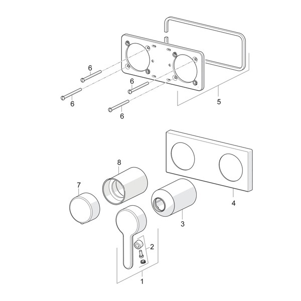 HA Fertigmontageset Einhand-Batterie zu Hansadesigno 4451 9583 chrom