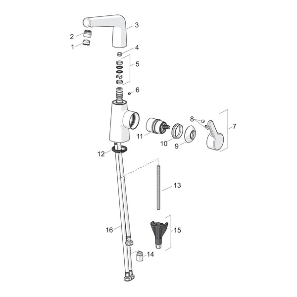 HA ND WT-Einhand-ELB Hansadesigno 5121 1183 verchromt