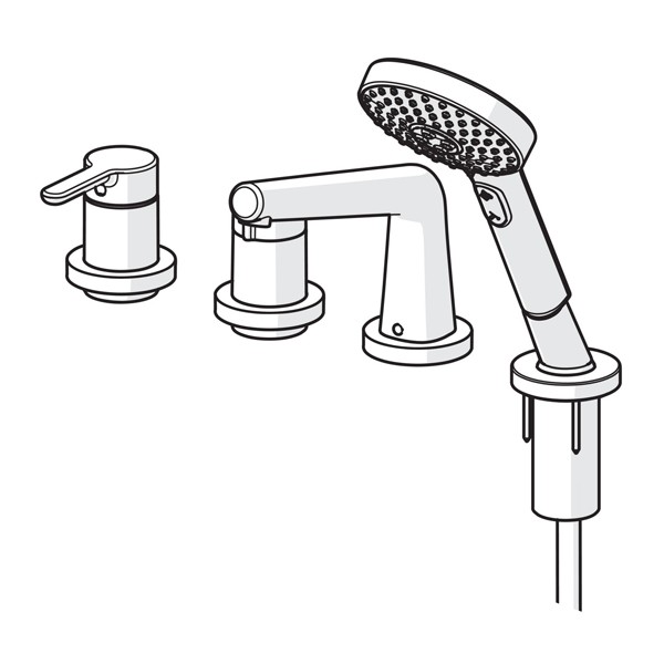 HA Fertigmontagset EHM für alle 4-Loch- Einbausets Hansadesigno 5312 chrom