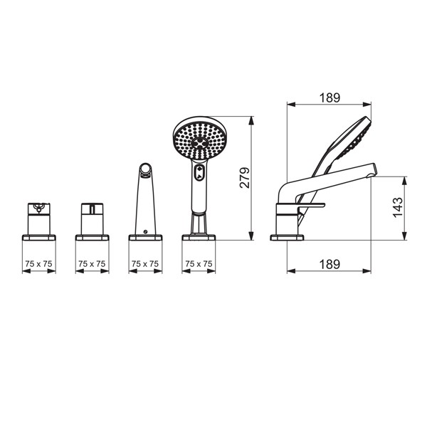 HA Fertigmontagset EHM für alle 4-Loch- Einbausets Hansadesigno 5312 chr.