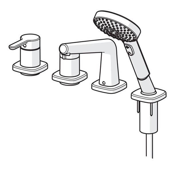 HA Fertigmontagset EHM für alle 4-Loch- Einbausets Hansadesigno 5312 chr.