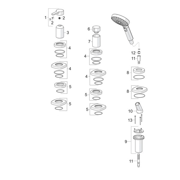 HA Fertigmontageset EHM für alle 3-Loch- Einbausets Hansadesigno 5325 chrom