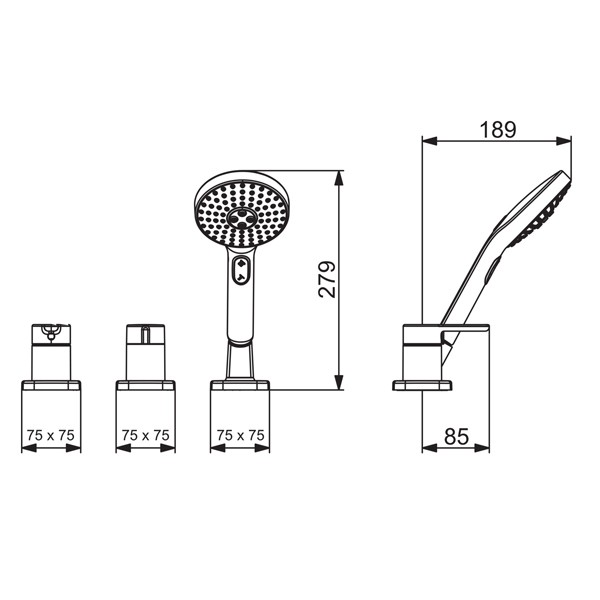 HA Fertigmontageset EHM für alle 3-Loch- Einbausets Hansadesigno 5325 chr.