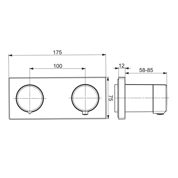HA Fertigmontageset Thermostat-Batterie Hansaliving 4452 9583, chrom