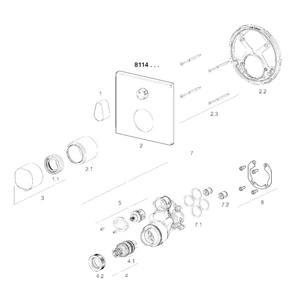 HA Funktionseinheit mit Dekorset Therm.- Wannen-Batterie, Hansaliving 8114, chrom