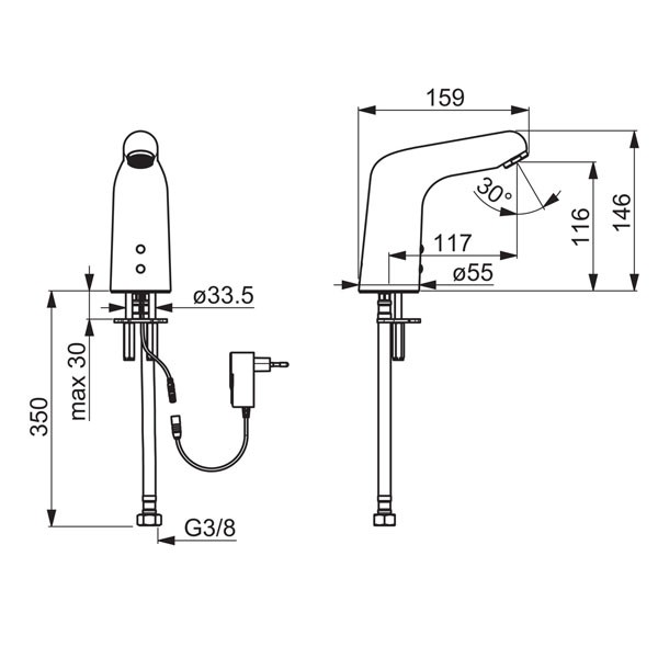 HA WT-ELB Hansamedipro 0567 2029 Netzbetrieb, verchromt