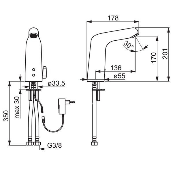 HA WT-ELB Hansamedipro 0568 2129 Netzbetrieb, verchromt