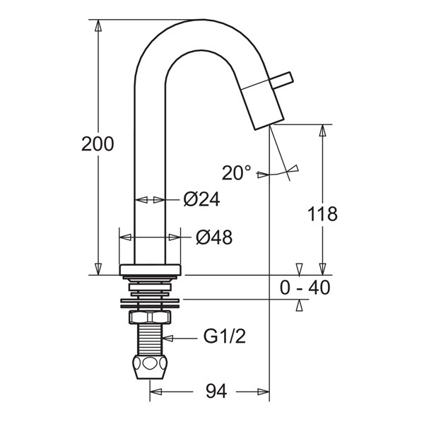 HA Waschtisch Standventil Hansanova Style 5093 verchromt