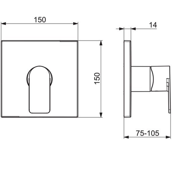 HA EHM FM-Set f. Brausebatt. HANSASTELA 8785 Rosette eckig chr
