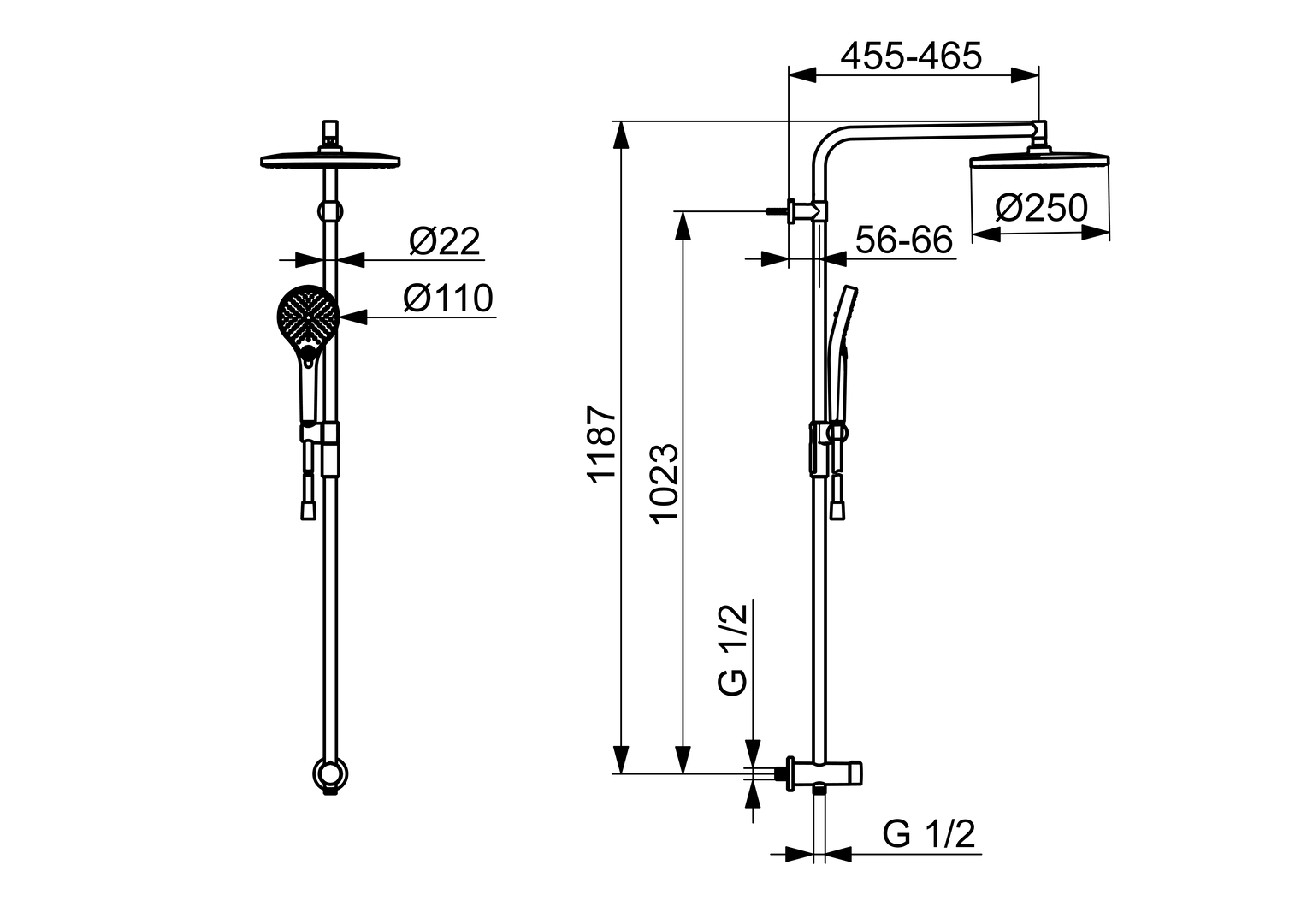 HANSA Kopfbrause-Set HANSAVIVA 4419, chrom  
