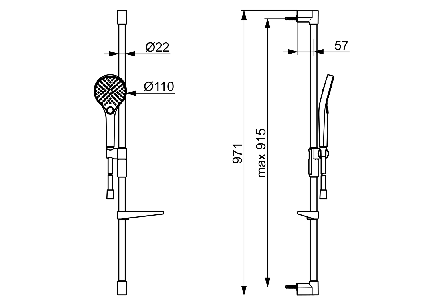 Hansa Wandstangengarnitur HANSAVIVA 4415 chr
