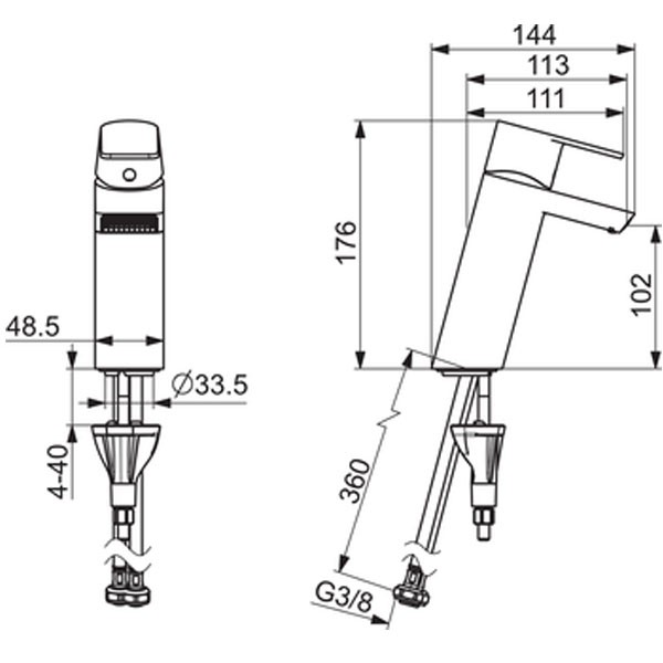 HA EHM WT-Batt. HANSASTELA 5708 Ausld. 144mm chr