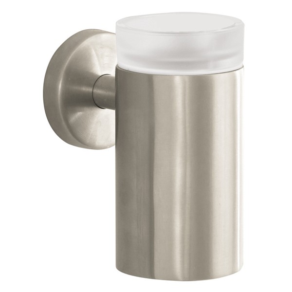 HG Zahnglas Logis brushed nickel mit Halter