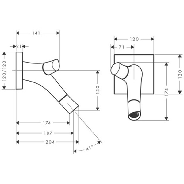Hansgrohe 2-Griff Waschtischarmatur UP Axor Starck Organic F-Set chrom