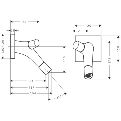 Hansgrohe 2-Griff Waschtischarmatur UP Axor Starck Organic F-Set chrom