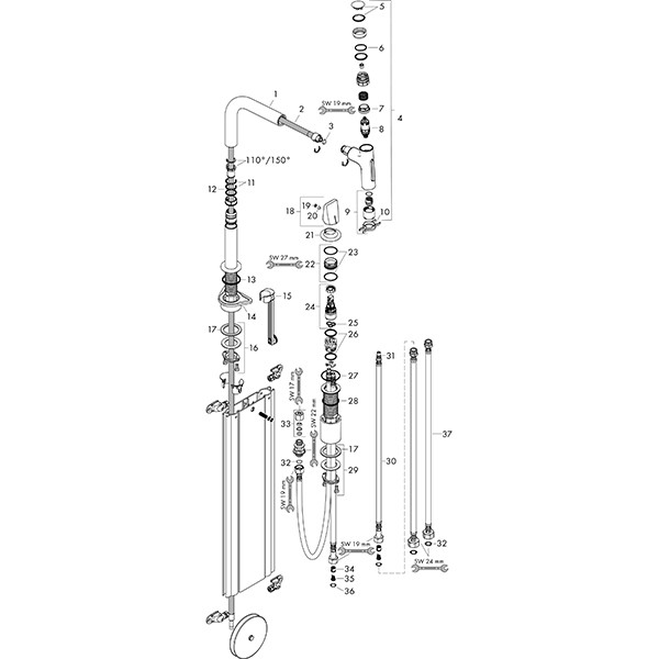 Hansgrohe 2-Loch SPTM 200 Metris Select M71 Ausziehbrause 2jet sBox chrom