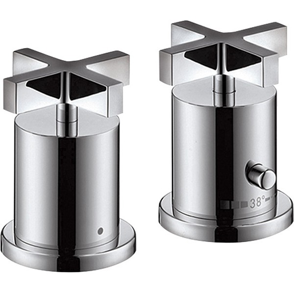 Hansgrohe 2-L.Thermostatmischer Axor Citterio F-Set chrom m.Kreuzgr.Wannenrandmontage